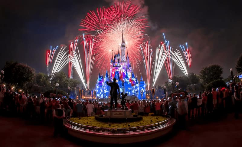 orlando 4th of Fuegos artificiales en la fuente Orlando 4 de julio