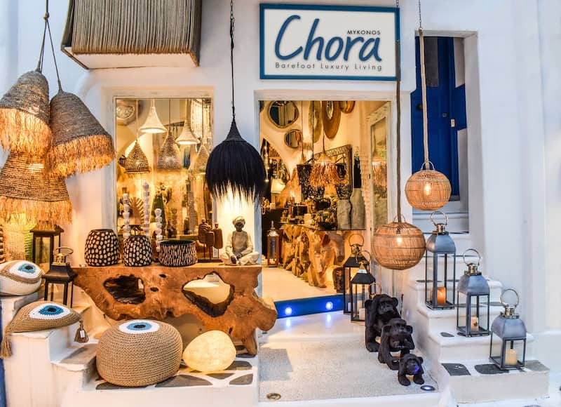 ir de compras en mikonos ceramica tradicional chora piso